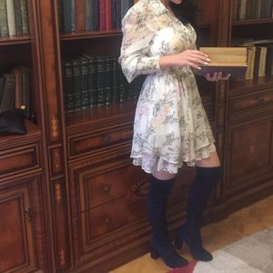 Floral long sleeve boho style dress